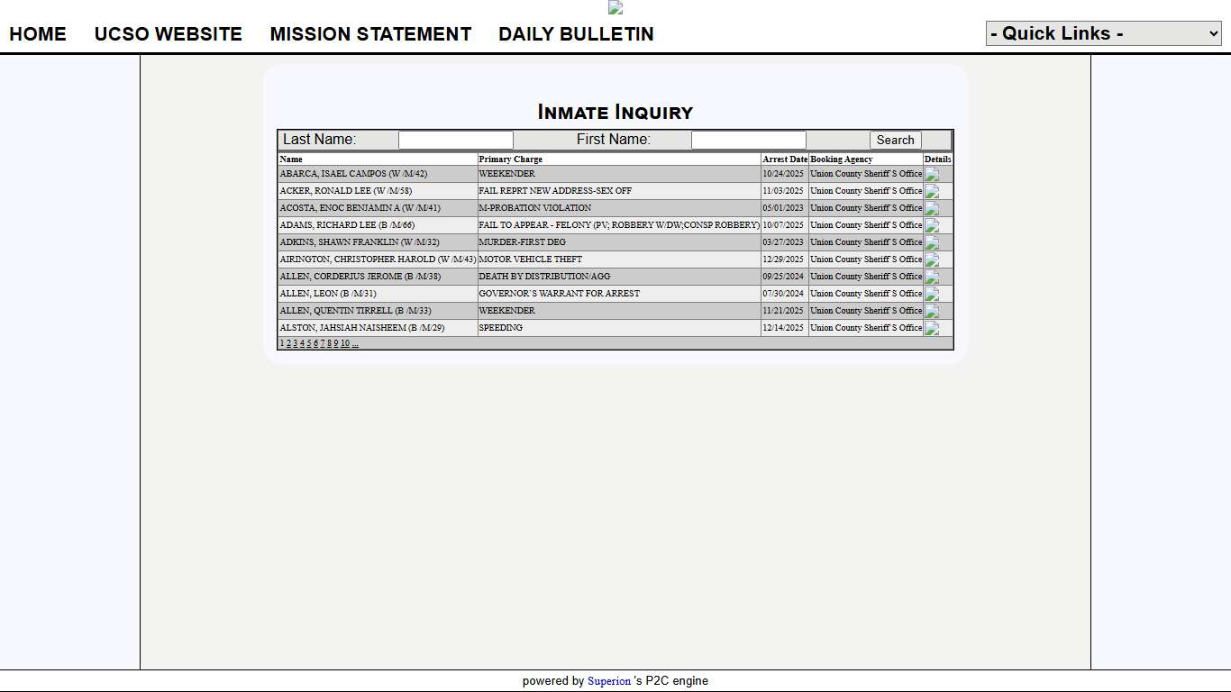 Union County Sheriff Office P2C